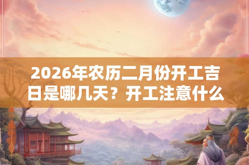 2026年农历二月份开工吉日是哪几天？开工注意什么？