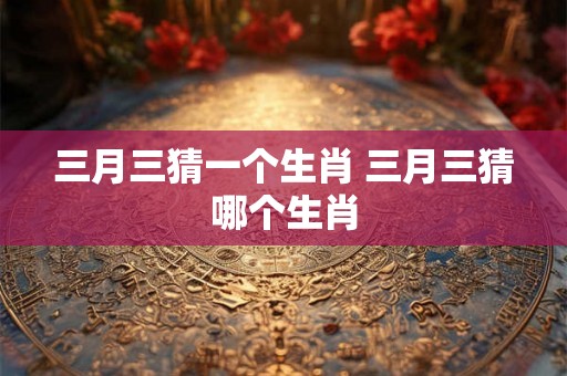 三月三猜一个生肖 三月三猜哪个生肖