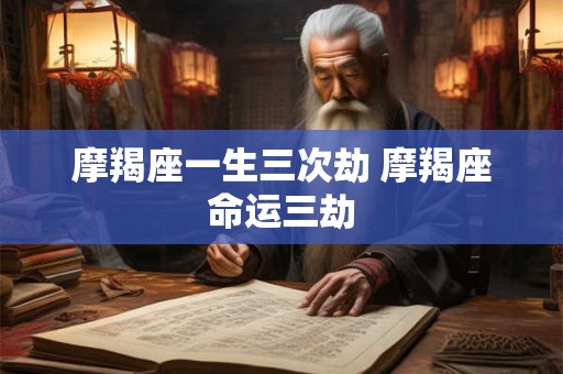 摩羯座一生三次劫 摩羯座命运三劫