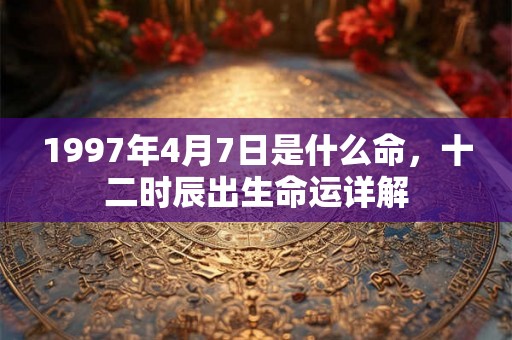 1997年4月7日是什么命，十二时辰出生命运详解