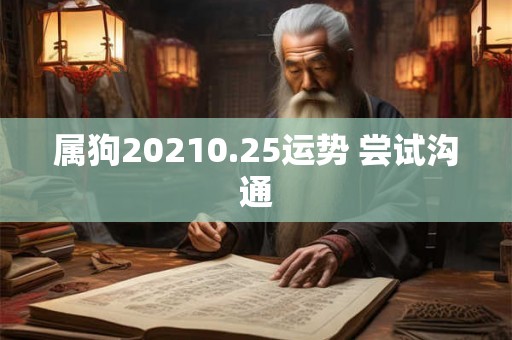 属狗20210.25运势 尝试沟通