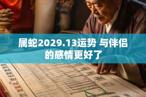 属蛇2029.13运势 与伴侣的感情更好了