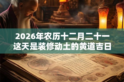 2026年农历十二月二十一这天是装修动土的黄道吉日吗？