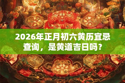 2026年正月初六黄历宜忌查询,是黄道吉日吗? 2026年正月初六黄历宜忌查询,是黄道吉日吗?