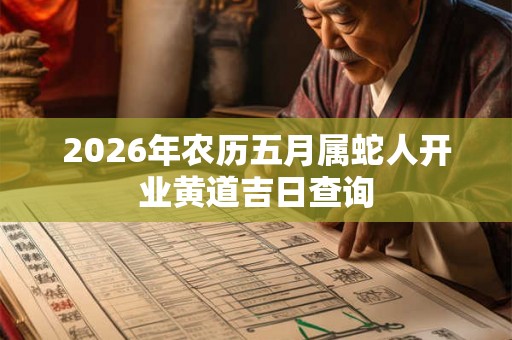 2026年农历五月属蛇人开业黄道吉日查询