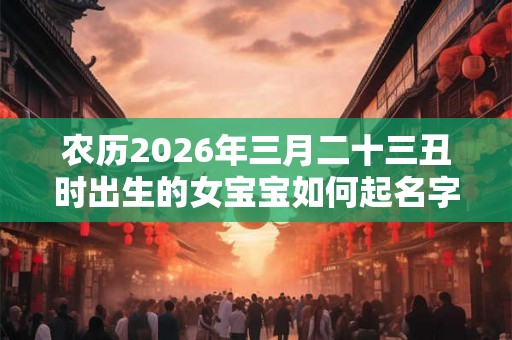 农历2026年三月二十三丑时出生的女宝宝如何起名字好听，五行属什么