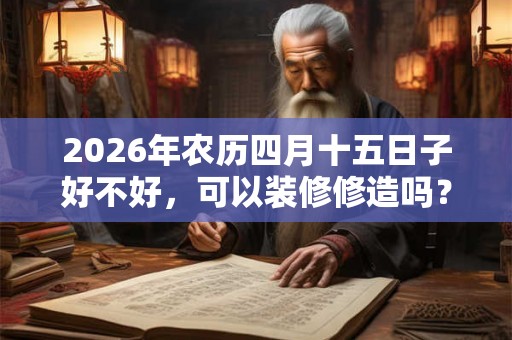 2026年农历四月十五日子好不好，可以装修修造吗？