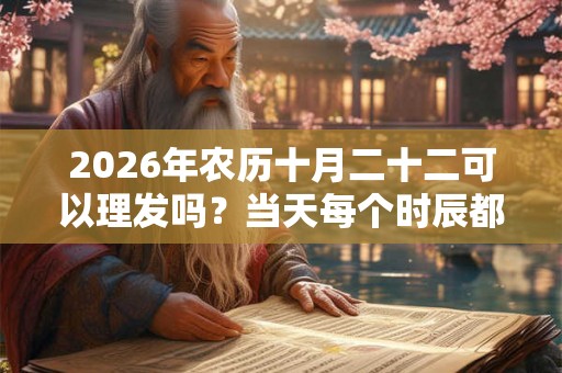 2026年农历十月二十二可以理发吗？当天每个时辰都适合做什么？