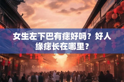 女生左下巴有痣好吗？好人缘痣长在哪里？