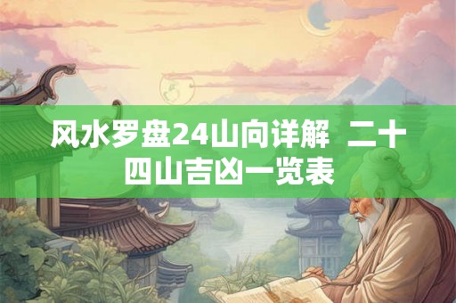 风水罗盘24山向详解  二十四山吉凶一览表