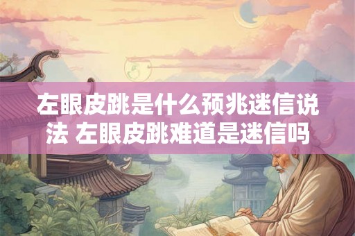 左眼皮跳是什么预兆迷信说法 左眼皮跳难道是迷信吗