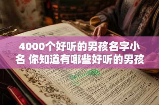 4000个好听的男孩名字小名 你知道有哪些好听的男孩名字以及它们的小名总计达到4000个吗