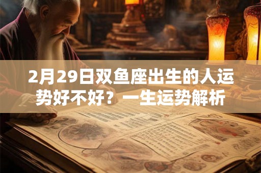 2月29日双鱼座出生的人运势好不好？一生运势解析