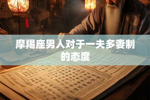 摩羯座男人对于一夫多妻制的态度