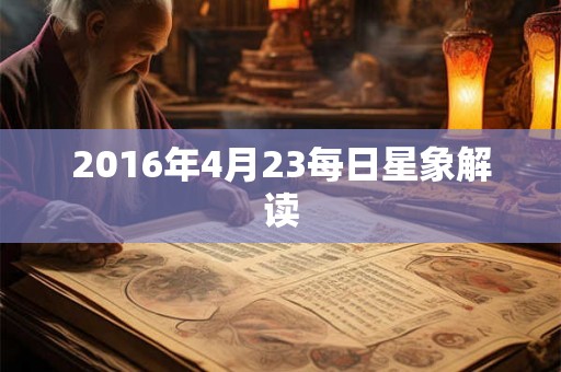 2016年4月23每日星象解读 2016年4月23每日星象解读