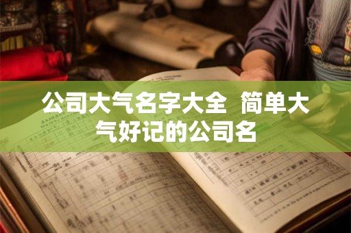 公司大气名字大全  简单大气好记的公司名
