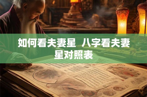 如何看夫妻星  八字看夫妻星对照表