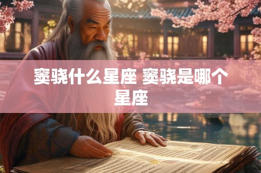 窦骁什么星座 窦骁是哪个星座