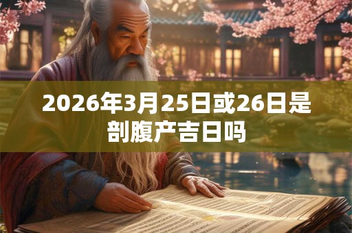 2026年3月25日或26日是剖腹产吉日吗