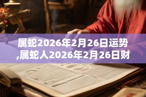 属蛇2026年2月26日运势,属蛇人2026年2月26日财运,生肖蛇2026年2月26日运势
