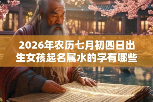2026年农历七月初四日出生女孩起名属水的字有哪些？