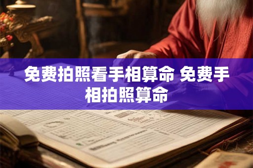 免费拍照看手相算命 免费手相拍照算命