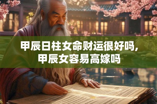 甲辰日柱女命财运很好吗,甲辰女容易高嫁吗
