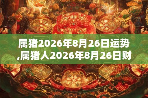 属猪2026年8月26日运势,属猪人2026年8月26日财运,生肖猪2026年8月26日运势
