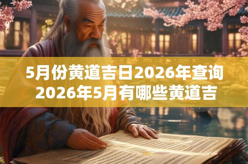 5月份黄道吉日2026年查询 2026年5月有哪些黄道吉日 5月份黄道吉日2026年查询 2026年5月有哪些黄道吉日
