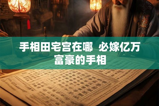 手相田宅宫在哪 必嫁亿万富豪的手相 手相田宅宫在哪 必嫁亿万富豪的手相