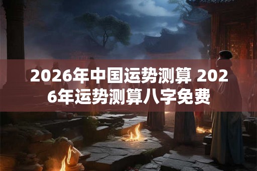 2026年中国运势测算 2026年运势测算八字免费