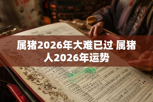 属猪2026年大难已过 属猪人2026年运势