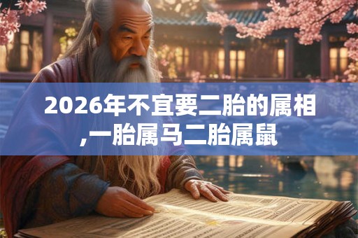 2026年不宜要二胎的属相,一胎属马二胎属鼠