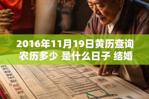 2016年11月19日黄历查询 农历多少 是什么日子 结婚吉时