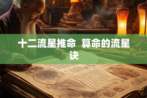 十二流星推命  算命的流星诀