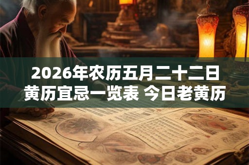 2026年农历五月二十二日黄历宜忌一览表 今日老黄历查询