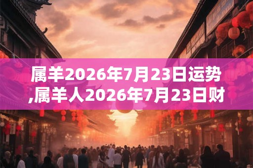 属羊2026年7月23日运势,属羊人2026年7月23日财运,生肖羊2026年7月23日运势