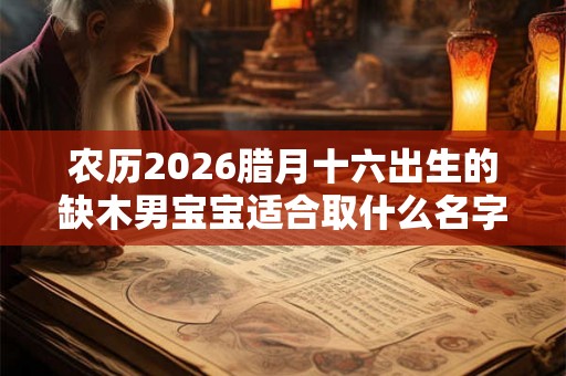 农历2026腊月十六出生的缺木男宝宝适合取什么名字 农历2026腊月十六出生的缺木男宝宝适合取什么名字
