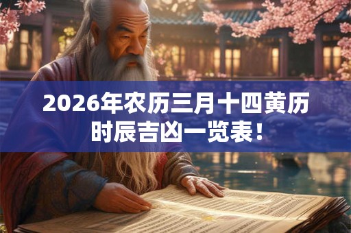 2026年农历三月十四黄历时辰吉凶一览表！