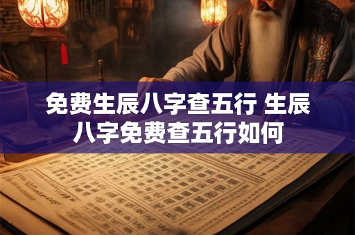 免费生辰八字查五行 生辰八字免费查五行如何
