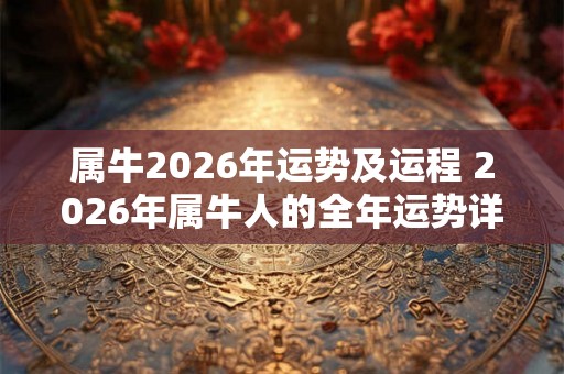 属牛2026年运势及运程 2026年属牛人的全年运势详解