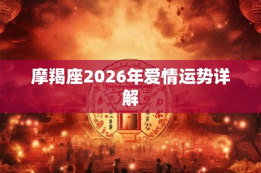 摩羯座2026年爱情运势详解