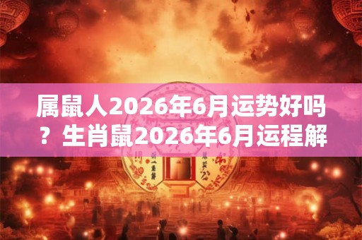 属鼠人2026年6月运势好吗?生肖鼠2026年6月运程解析 属鼠人2026年6月运势好吗?生肖鼠2026年6月运程解析