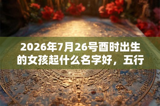 2026年7月26号酉时出生的女孩起什么名字好，五行属什么？