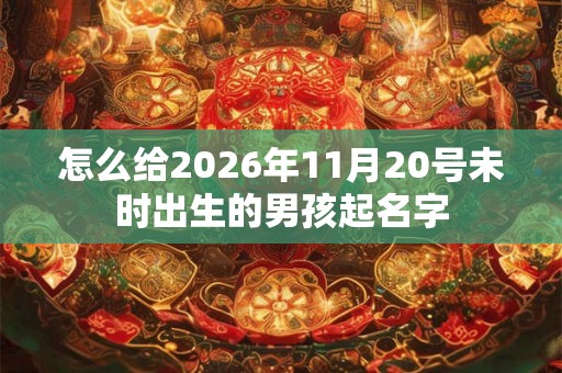 怎么给2026年11月20号未时出生的男孩起名字