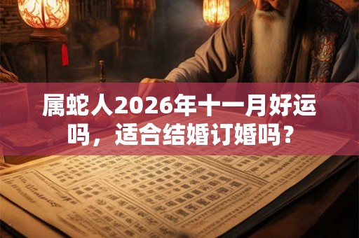 属蛇人2026年十一月好运吗，适合结婚订婚吗？