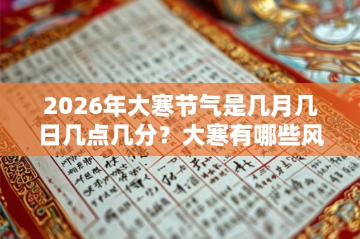 2026年大寒节气是几月几日几点几分?大寒有哪些风水禁忌? 2026年大寒节气是几月几日几点几分?大寒有哪些风水禁忌?