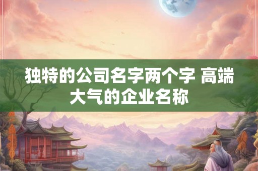独特的公司名字两个字 高端大气的企业名称