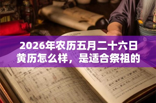 2026年农历五月二十六日黄历怎么样，是适合祭祖的日子吗？