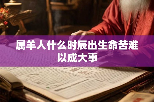 属羊人什么时辰出生命苦难以成大事